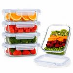 1L/1.5L Glass Food Storage Containers with PP Lids, Meal Prep Containers Set