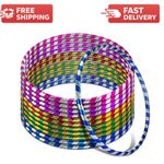 Hula Hoop Multi Colour Stripy Glitter 50/60/70cm Kids Adults Fitness Hoop