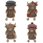 Highland Cow With Dangle Legs Ornament Figurine - Gift Idea Highland Coo