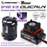 Hobbywing 10BL120 G2 120A ESC 540 V3 Brushless Motor Combo for 1/10 1/12 RC Car