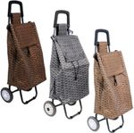 50L Shopping Trolley Large Lightweight Folding Waterproof Bag 2 Wheels Roll Cart
