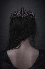 Gothic Crystal Crown Headpiece – Black & Crimson Statement Tiara- brand new