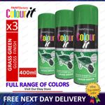 3x All Purpose Green Grass Gloss Spray Paint Aerosol Metal Wood Plastic 400ml