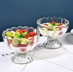 6 x Ice Cream Sundae Glasses Dessert Bowls Stemmed Footed Trifle Pudding Glasses