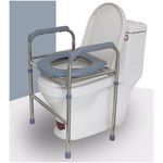 Universal Raised Toilet Seat Frame Aluminium Alloy Adjustable Riser for Elderly