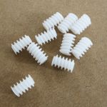 0.5 Module 10mm Worm Gear 6mm Long Plastic Cog Gear for 2mm Electric Motor Shaft
