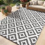 Large Outdoor Rug Garden Geometric Waterproof Patio Area Non Slip Deck Floor Mat