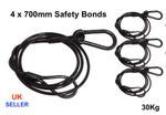 Safety Bond 700mm 30Kg § Black PVC Coated Stage Lighting Rigging Rope Wire ))))