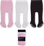 Baby Child Tights Cotton Rich Non Slip Grip Knit Girls Boys White Black Pink UK