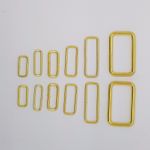 Gold Metal Rectangle Loop Rings Wire Formed Buckles for Webbing Strap Tape
