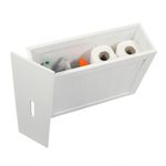Bathroom Toilet Cleaning Supply Storage Tidy Cabinet White Organizer Box W/ Lid