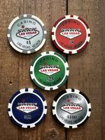 5 X CASINO CHIPS FROM LAS VEGAS NEVADA $1 $5 $25 $50 $100