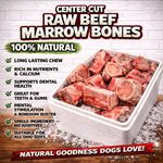 Frozen Raw Beef Marrow Bones Center cut Dog Chew Natural BARF Up to 10kg-60kg