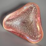 Vtg MURANO Pink Silver Gold Iridescent Glass  Ashtray / Dish Barovier & Toso