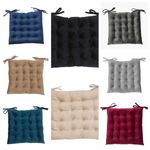 Velvet Seat Pad 40x40 Cm Dining Garden Kitchen Chair Cushion with Tie 16 Stitch