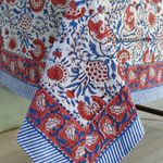 Tablecloth Indian Block Print Cotton table linen Hand made Floral Table Cover