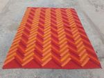 Vintage Handmade Traditional Geometric Red Kilim Floor Rug Carpet 234x175cm