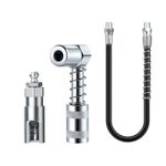 Slotted Right Angle 90 Degree Grease Gun Coupler 1/8Inch NPT Threads w/ 12" Hose