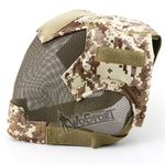 V6 Steel Mesh Outdoor Paintball Airsoft Tactical Full Face Mask can wear Goggles