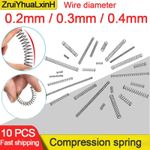 10pcs Micro Compression Springs 0.2-0.4mm OD 2-10mm Length 5-50mm UK