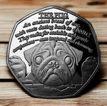 'THE PUG' Silver Commemorative Coin. Favourite Dogs Series. Pug Lover. Puppy/Pup