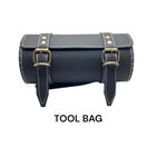 TOOL KIT  BAG ROLL LUGGAGE CARRIER BAG BULLET MOTORCYCLE  - BLACK