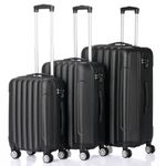 3 Pcs Suitcase Lightweight ABS Carry-on Hand Luggage 4 Spinner Wheels Trolley Ca