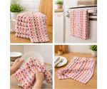 Pack of 6 Kitchen Tea Towels Multi Colour Dish Cloths Soft Absorbent Set