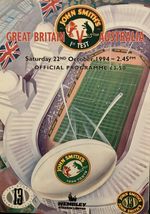 RUGBY LEAGUE INTERNATIONAL PROGRAMME GREAT BRITAIN V AUSTRALIA 1994 1st Test