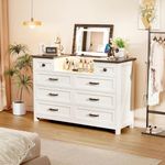 White 5 Drawer Chest of Drawers with LED Mirror, Charging Station & Sensor Light