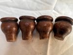 4x Reclaimed Antique Victorian Oak furniture feet / legs, 5.5 cm (RefD3)