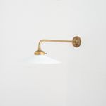 Antique Vintage Antique French Coolie Milk Glass Kitchen Task Wall Light - Lo...