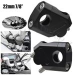 Black 7/8" &22mm Handlebar Bar Mount Clamp Riser Risers For Motorcycle Suzuki