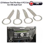4 PCS Set Car Radio Stereo Removal CD Release Tool Pin Keys For VW Audi Ford UK