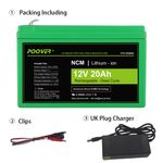 Scooter Battery 12v 20Ah Lithium BMS with 12v Charger for Finshfinder Baitboat