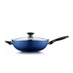 Blue Diamond 32 cm Wok with Lid Ceramic Non-Stick Stir-Fry Pan (Open Box)