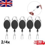 Retractable Fly Fishing Zinger Tool Clip Keychain Reel Holder Quick Release UK