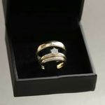 2.20 Ct Round Lab Created His And Her Trio Wedding Ring Set 14k Yellow Gold Over