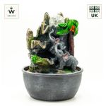 Tabletop Water Feature - 25cm - Elephants & Palm Tree