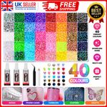 40 Colours Bedazzling Rhinestone Kit with Glues, Bedazzler Kit Gems UK