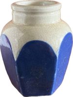 miniature hexagonal jarlet Victorian Art Pottery Vase Regd 067301 Cobalt Panels