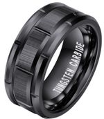 Men's Tungsten Black Wedding Engagement Band Ring - UK SELLER