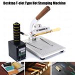 220V Desktop T-slot Hot Stamping Machine Leather Logo PVC PU Bronzing Embossing