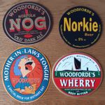 4 x PUMP CLIPS - WOODFORDE'S BREWERY, NORFOLK  - PLEASE READ DESCRIPTION