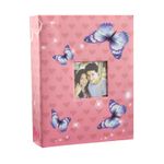  6x4" 200 Photos Large Slip in Photo Album with front Window - Pink Butterfly