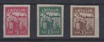 Latvia 1919 pelure paper set of 3 MH SG 26a- 26c Cat £66
