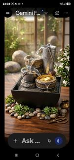 Bucket Cascade Indoor Water Fountain With LED Light Home Decor Gift H17cm 40326