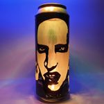 Marilyn Manson Beer Can Lantern! Goth Pop Art Tealight Candle Lamp, Unique Gift!