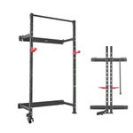 Folding Power Cage, Wall-Mounted Power Rack Squat Rack, Multifunctional Strength