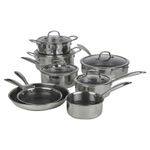 8Pc Hextec Non Stick Stainless Steel Induction Frying Pan Saucepan Casserole Set